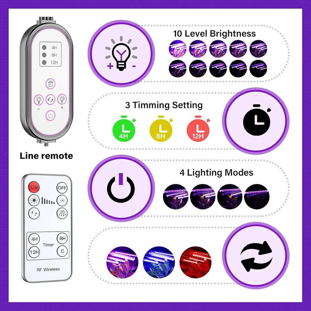 432 LEDs Grow Light Full Spectrum Plant Light with 15-58” Adjustable 6500K