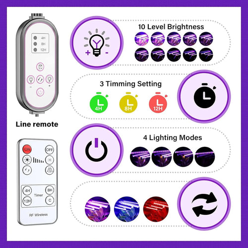 432 LEDs Grow Light Full Spectrum Plant Light with 15-58” Adjustable 6500K